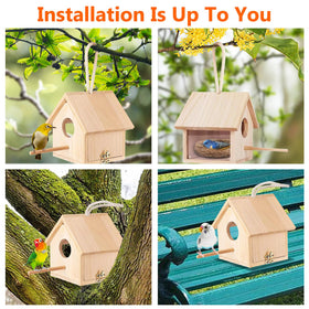 Tfwadmx wooden bird house garden display brightens outdoor space