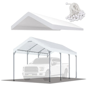 TGEHAP upgraded carport cover 10x20 top view, durable waterproof top for shelter.