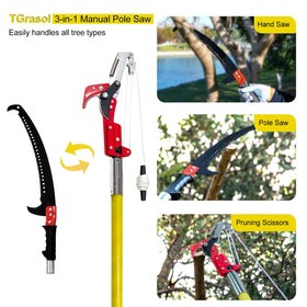 The TGrasol blade crafted from 0-05-inch carbon steel resists rust and endures pruning.