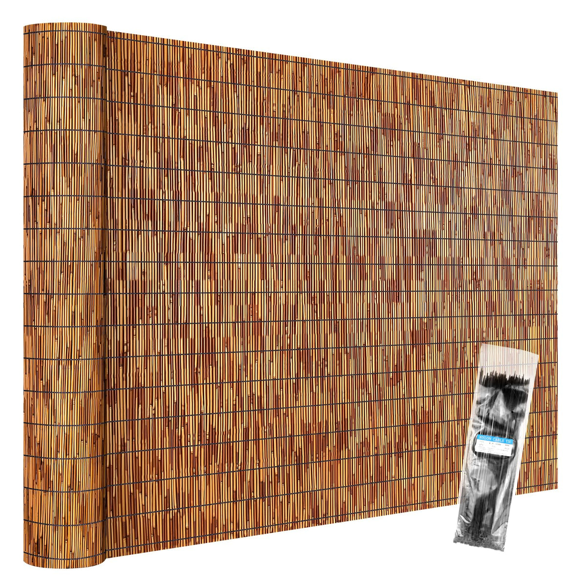 Tgzwme natural reed fence panel offers rustic privacy for yard spaces