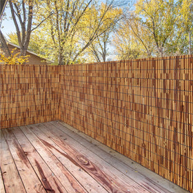 Tgzwme patio balcony decor using natural reed fence for softer lines
