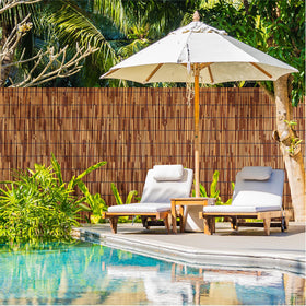 Tgzwme reed screen curtain outdoor brown provides shade while letting light through
