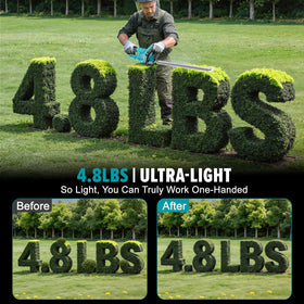 Cordless operation ideal for yard work anywhere