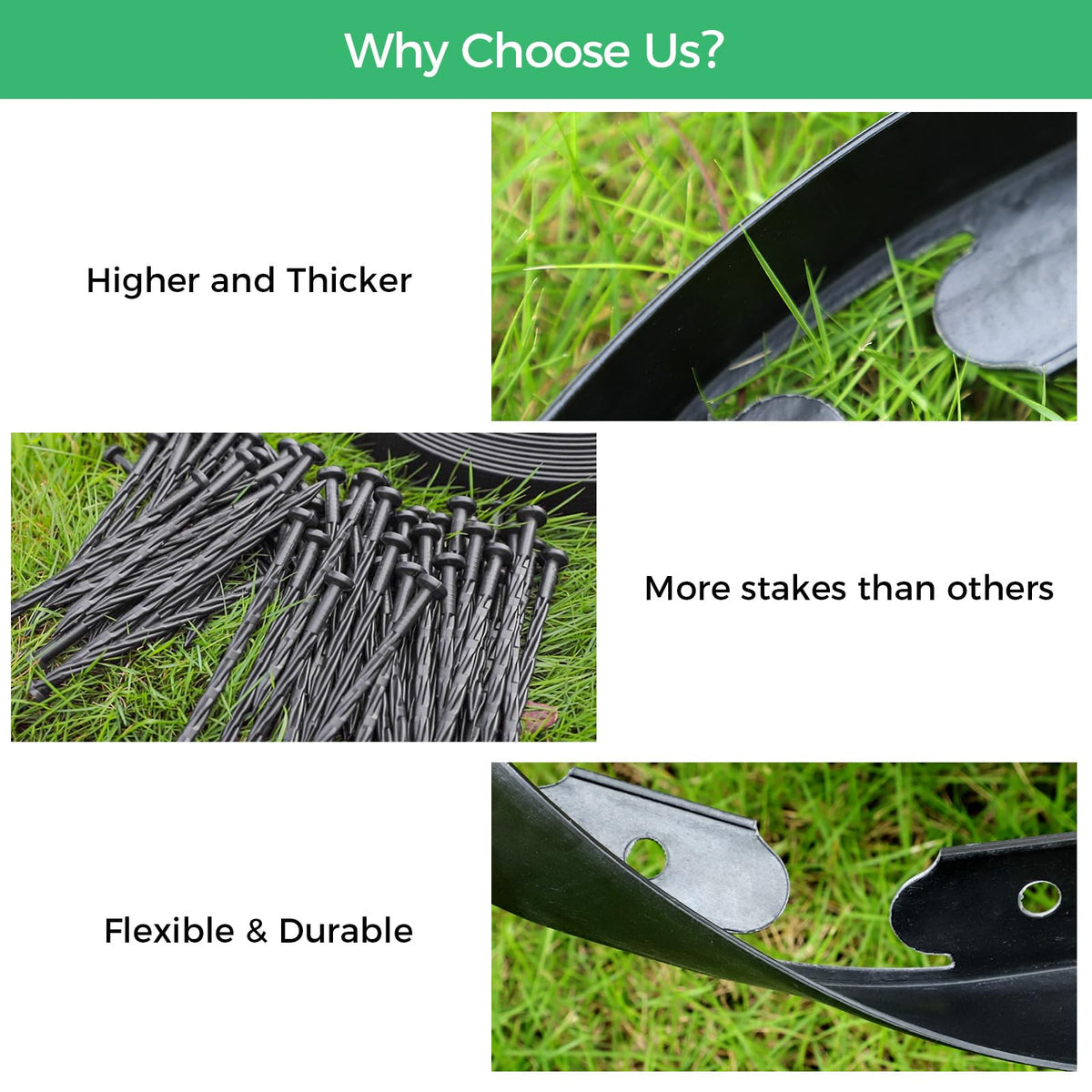 Thanger flexible PE edging resists bending along curved landscapes