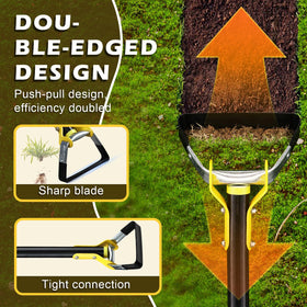 THANKSFINE Stirrup Hoe sturdy steel construction supports durable garden use