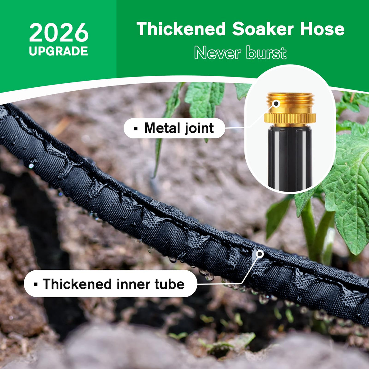 Thanlyn flat drip irrigation hose 75ft for beds and borders.