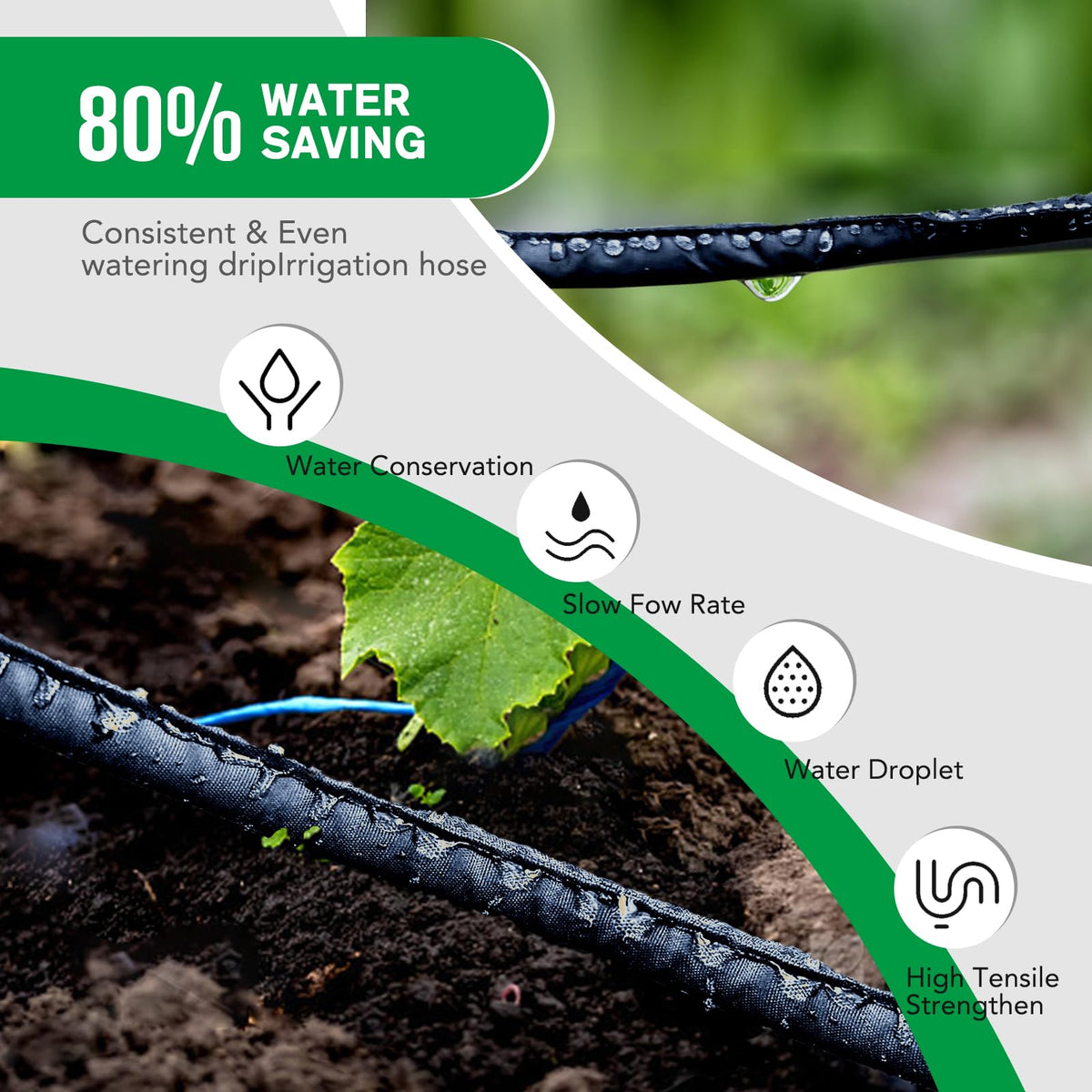 Thanlyn thickened flat soaker hose 25ft ideal for containers and patios.