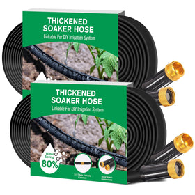 Thanlyn thickened flat soaker hose 100ft for deep root watering and water savings.