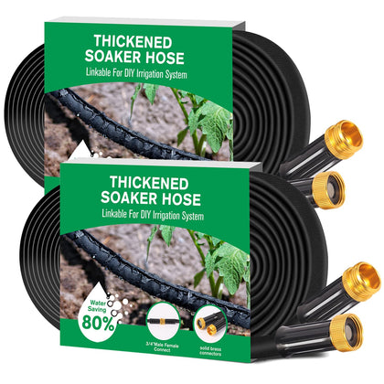 Thanlyn thickened flat soaker hose 100ft for deep root watering and water savings.