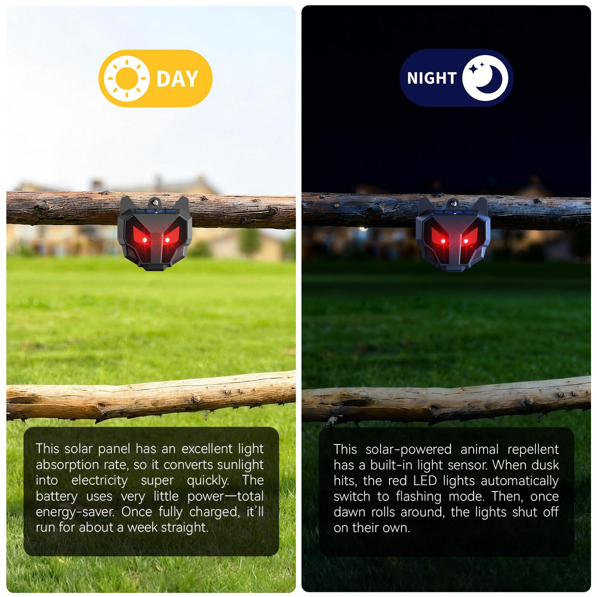 Thcritter 2026 Predator Eyes deter deer raccoon fox and skunk visits around property