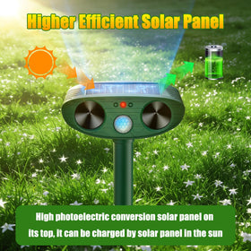 Thcritter solar panel powering the outdoor deterrent