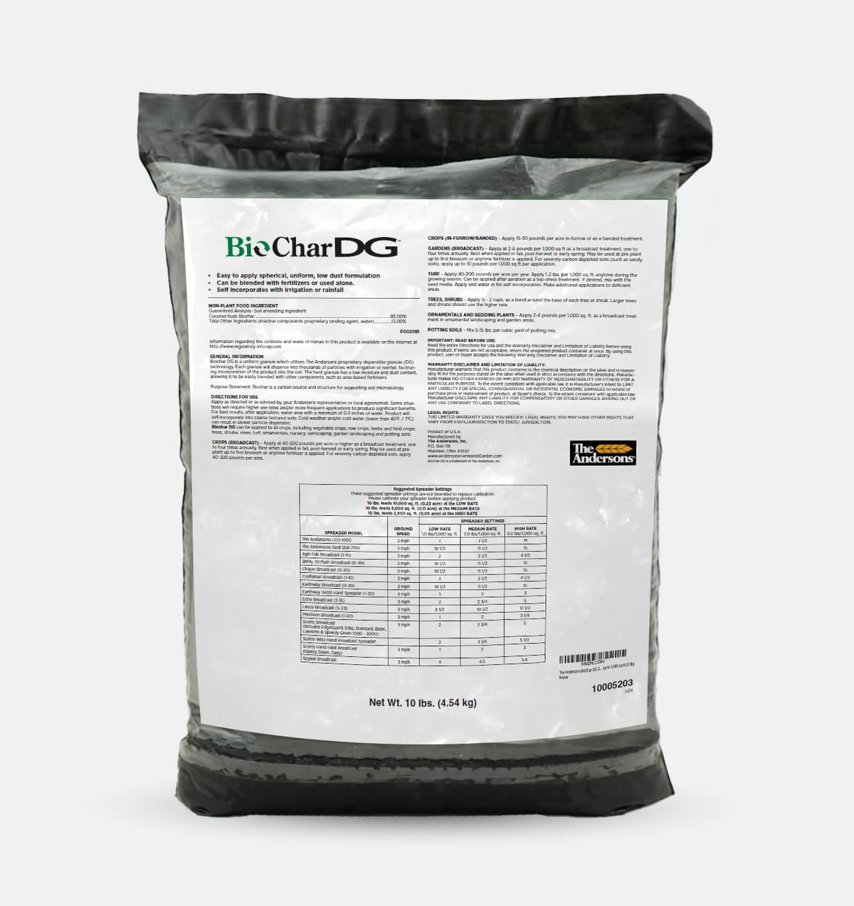 The Andersons BioChar DG demonstrates lawn coverage and soil health benefits.