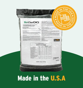 Pots and plants benefit from BioChar DG's versatile application.