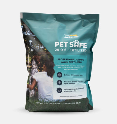 The Andersons 28-0-6 fertilizer bag for pet-safe lawn care