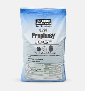 The Andersons Prophesy Propiconazole DG Pro bag front highlights preventive lawn disease protection.