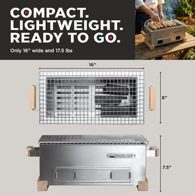The Bincho Grill stainless steel construction offers durable performance for frequent grilling.