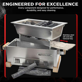 The Bincho Grill cool-touch base protects surfaces during tabletop grilling.