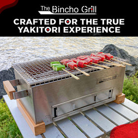 The Bincho Grill compact tabletop design fits patios, balconies, and small spaces.