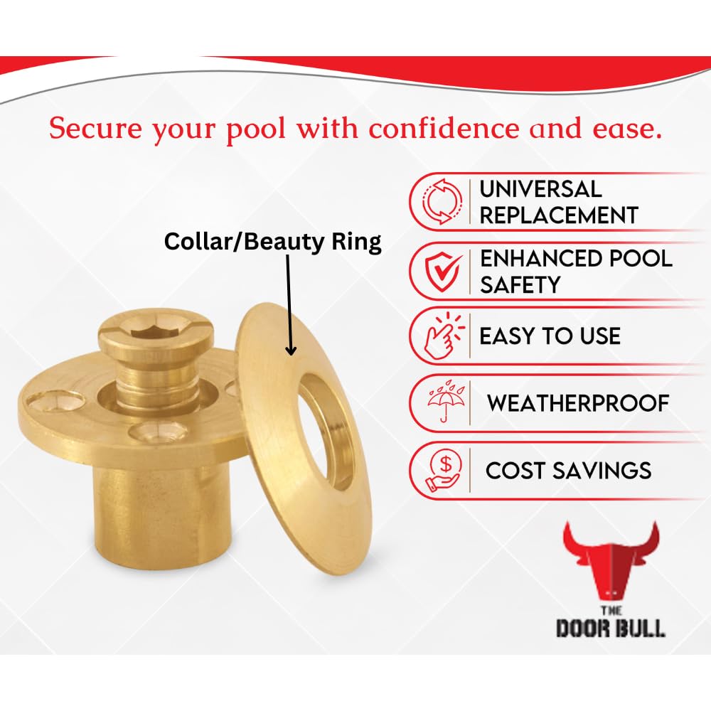The Door Bull beauty ring installed on a pool deck for a seamless finish.