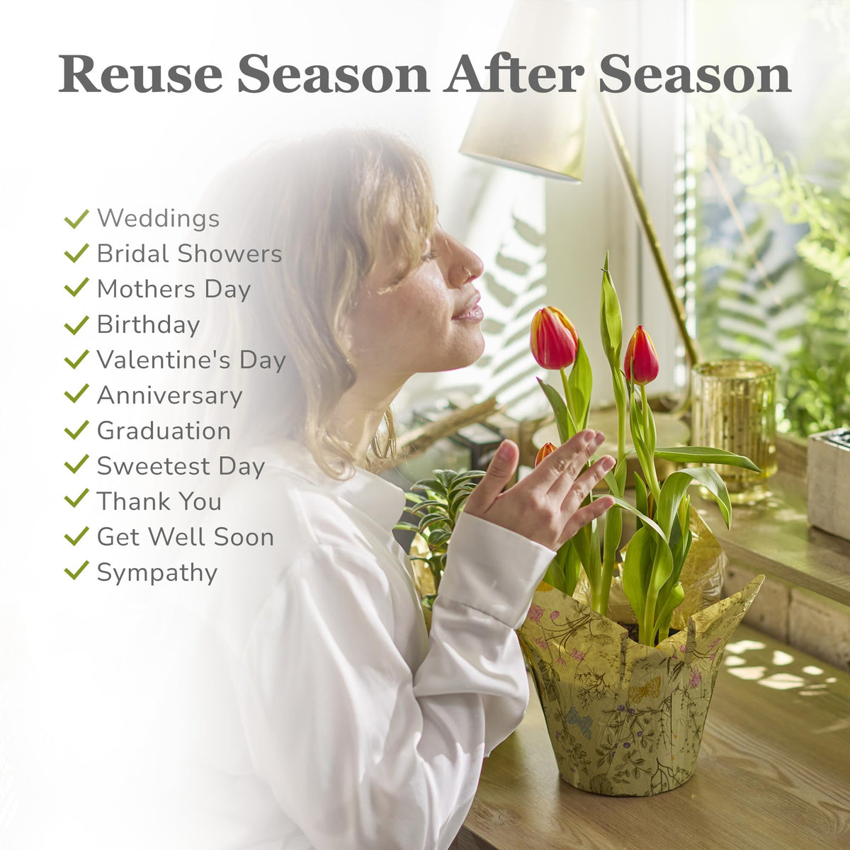 The Florist Supply Premium 6-inch AZA cover suits indoor and outdoor plant styling.