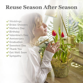 The Florist Supply Premium 6-inch AZA cover suits indoor and outdoor plant styling.