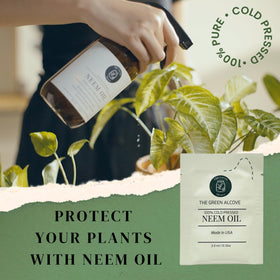 The Green Alcove neem oil spray refill pour enables precise, mess-free application.
