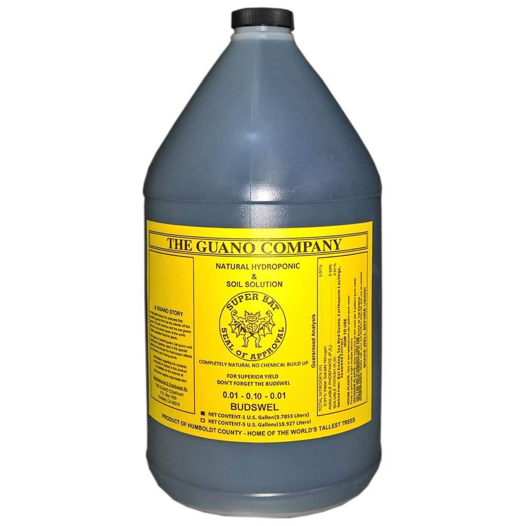 The Guano Company Hydrofarm GUBS128C bottle pour promotes strong plant nutrition