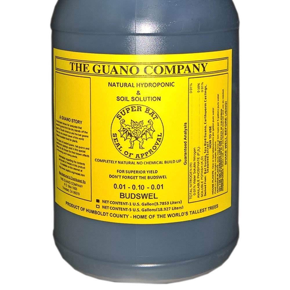 Organic bat and seabird guano liquid for soil and hydroponic use