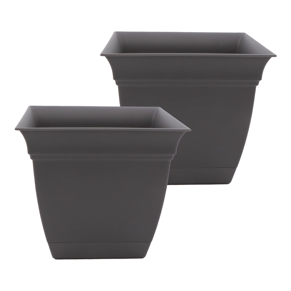 The HC Companies Eclipse square planter with drainage holes for healthy roots.