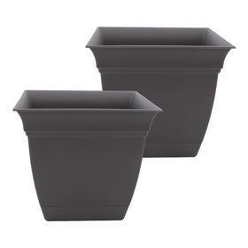 The HC Companies Eclipse square planter with drainage holes for healthy roots.