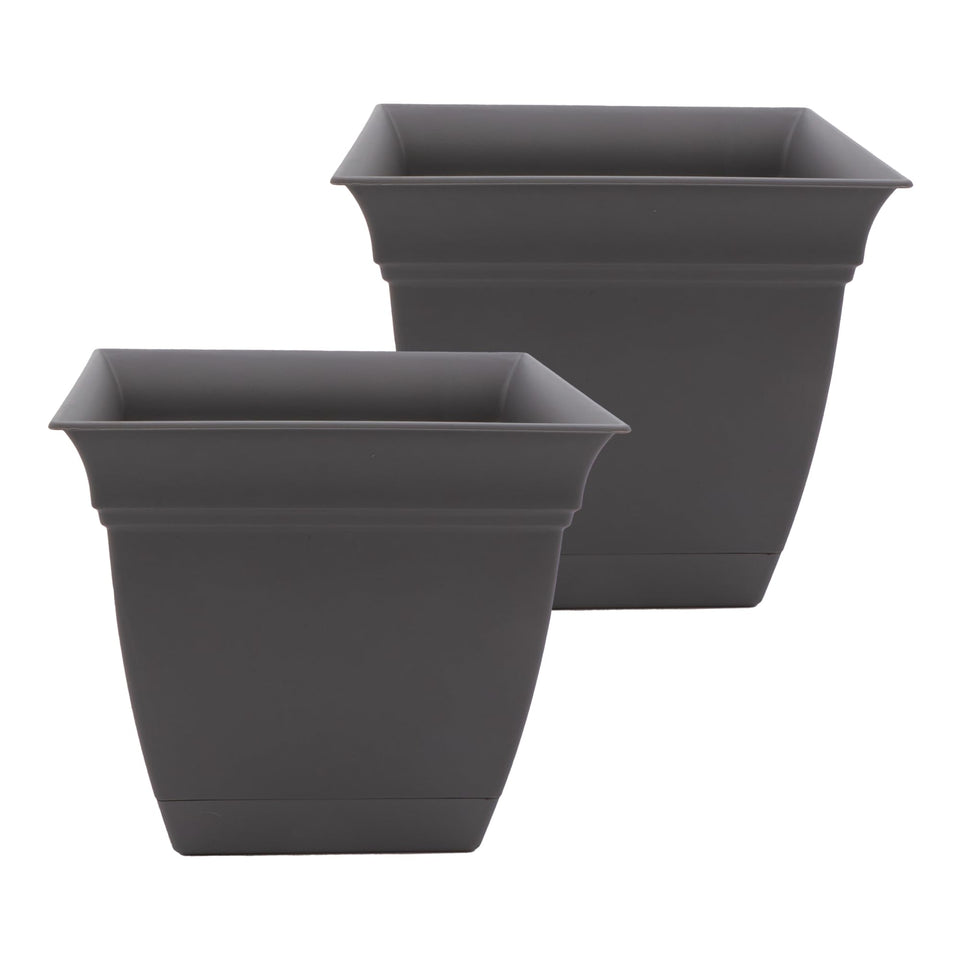 The HC Companies Eclipse square planter with drainage holes for healthy roots.