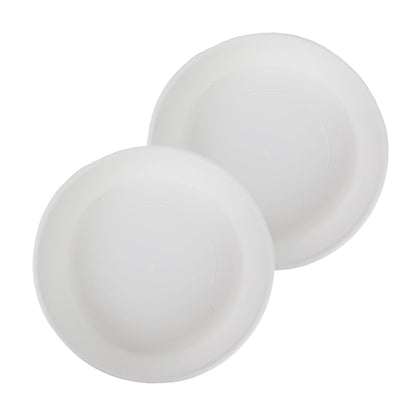 The HC Companies 12-inch round plant saucer in white protects surfaces while catching excess water.