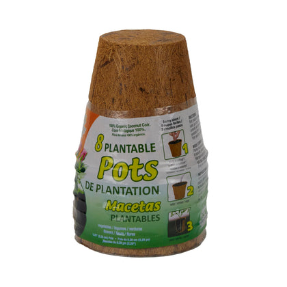 The HC Companies 8-pack brown fiber pots boost root health and airflow.