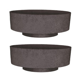 The HC Companies Capri Bowl 8-inch front view shows a durable planter with a faux concrete look.