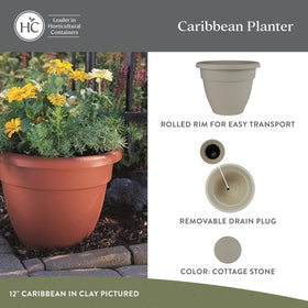 The HC Companies planter is durable UV-resistant plastic suited for sunlit patios and balconies.