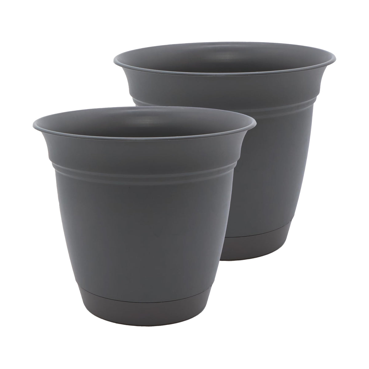 The HC Eclipse 12-inch round planter with drainage holes supports healthy watering.