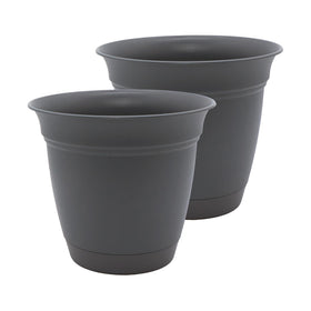 The HC Eclipse 12-inch round planter with drainage holes supports healthy watering.