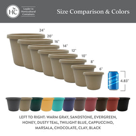 12 inch diameter Prima round planter designed for versatile planting options