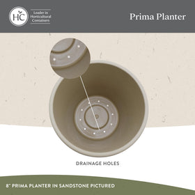 Prima round planter showing rolled rim for a classic, timeless look