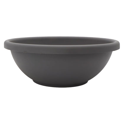 The HC Companies shallow planter 20-inch warm gray front view for indoor or outdoor display