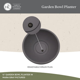 Rolled rim detail on The HC Companies shallow planter for easy handling