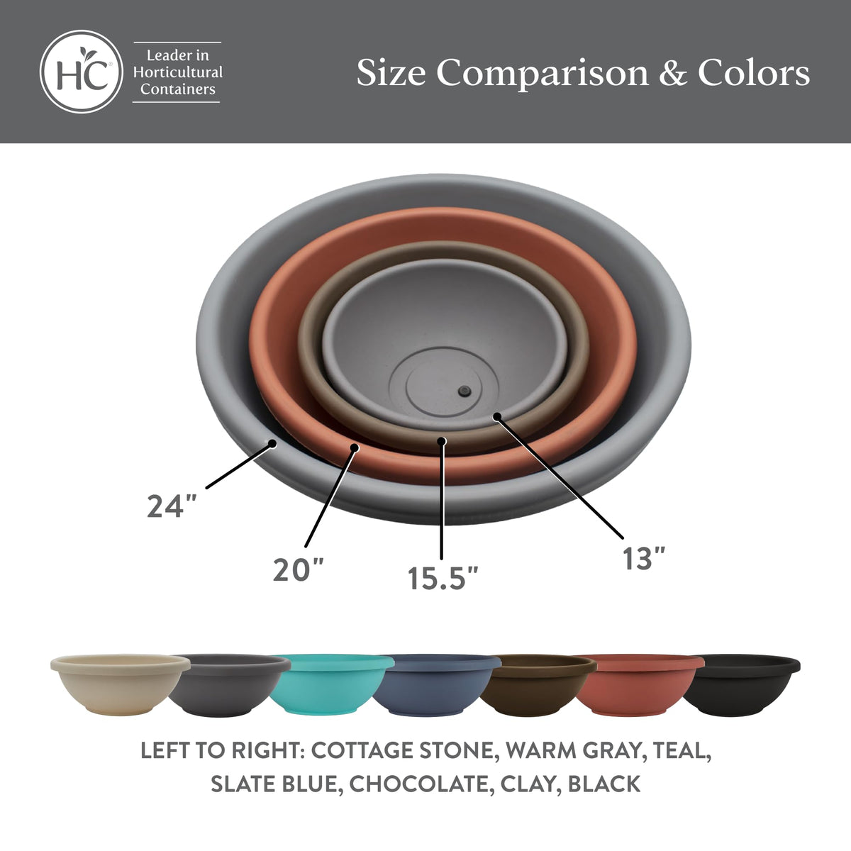 Weather-resistant material of The HC Companies shallow planter resists fading and cracking