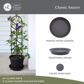 The HC Companies UV-resistant plastic saucer keeps indoor and outdoor pots dry.