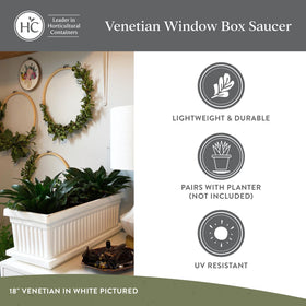 The HC Companies Venetian rectangular plant tray features a traditional design.