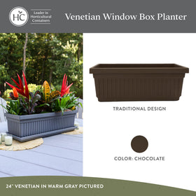 The HC Companies Venetian window planter box is durable yet lightweight for easy repositioning