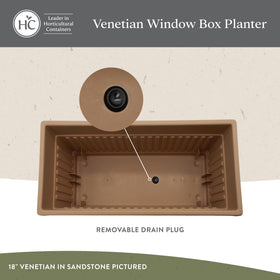 The HC Companies Venetian window planter box features UV-resistant finish for outdoor use