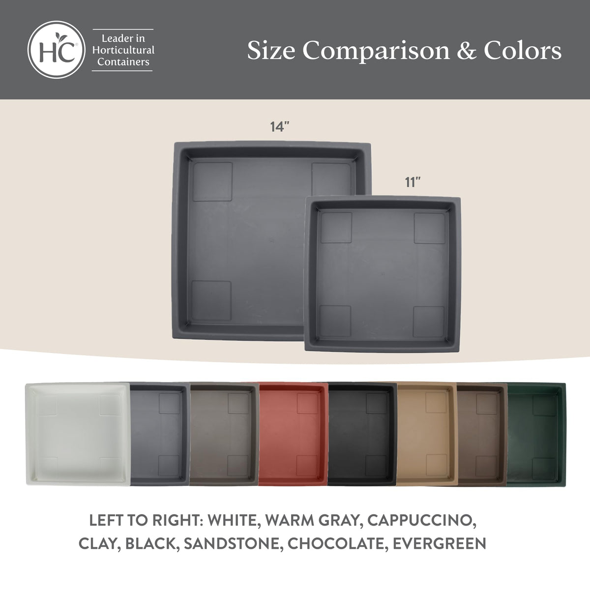 The HC Companies warm gray finish blends with garden and home styles