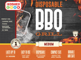 The Kosher Cook portable camping grill shown outdoors, ready for quick meals.
