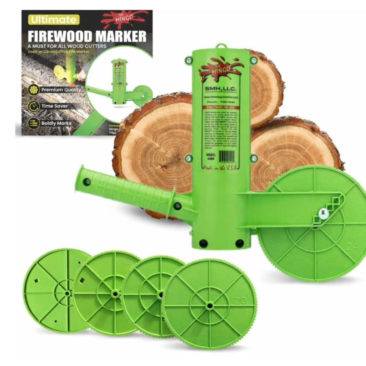 The Mingo Marker mainframe with wheels enables precise firewood measurement on the go