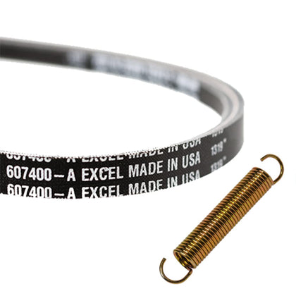 The Mower Shop pump belt front view with idler spring ensures proper alignment.